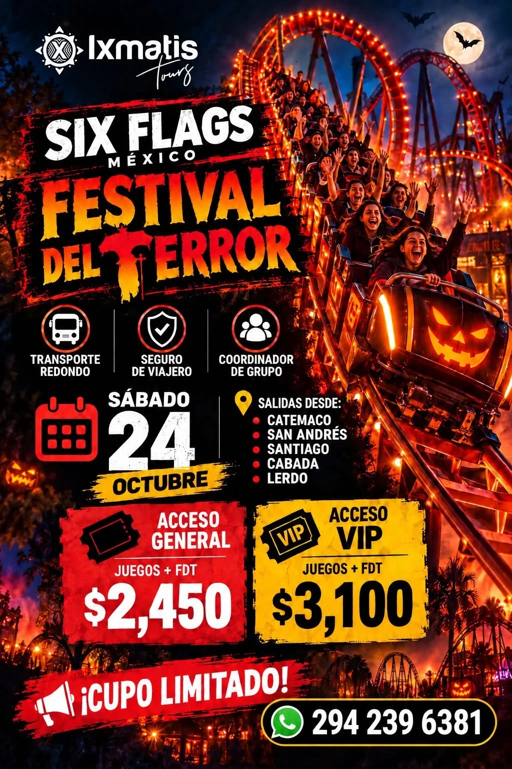Viaje a Six Flags México Festival del Terror